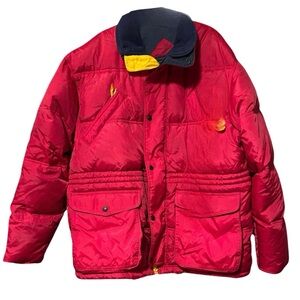 Vintage Men’s GANT 90s Red Down Puffer Jacket Full Zip Size M